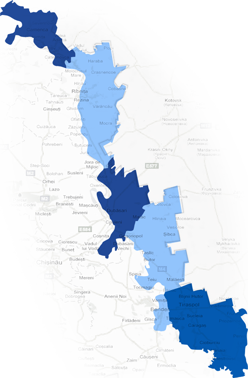 Карта еврейский общин Приднестровья