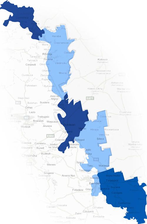 Map of the Jewish communities of Transnistria